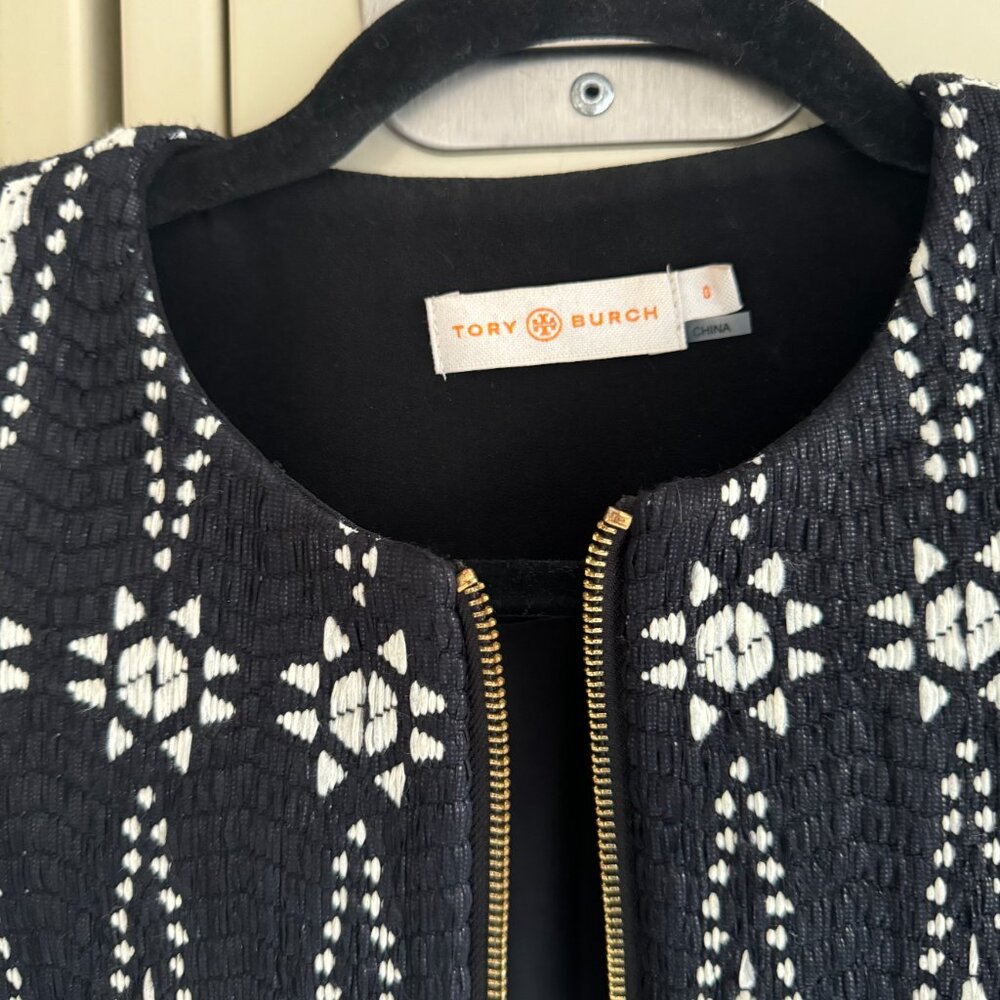 Tory Burch Black and White Patterned Jacket - Picture 4 of 6